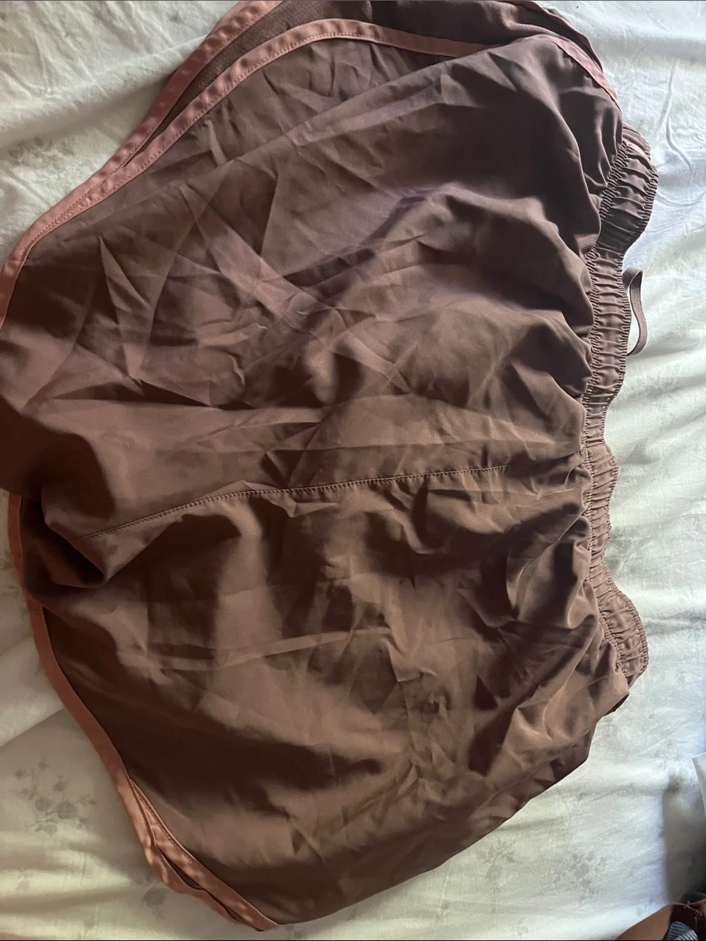 Nike Brown Running Shorts with Pink-Trim